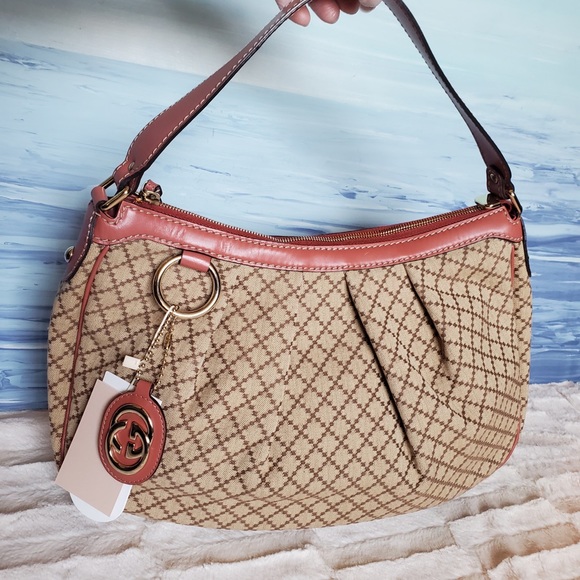 Gucci Handbags - AUTHENTIC GUCCI SUKEY HOBO DIAMANTE CANVAS MEDIUM